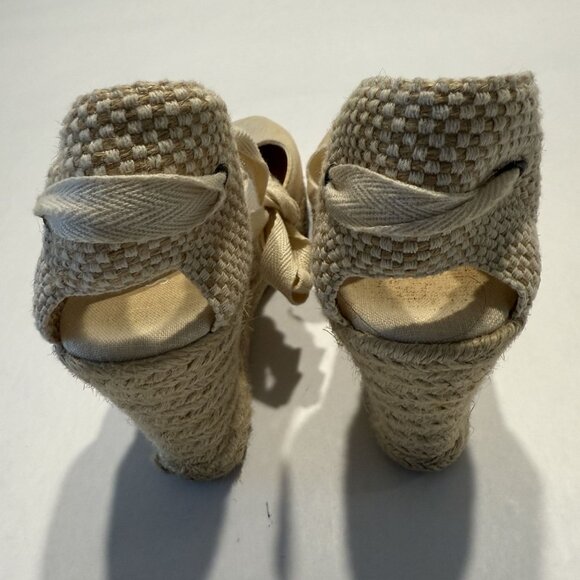 Women Soludos The Marseille La Concha Ivory Linen Espadrille Wedges Women\'s 6